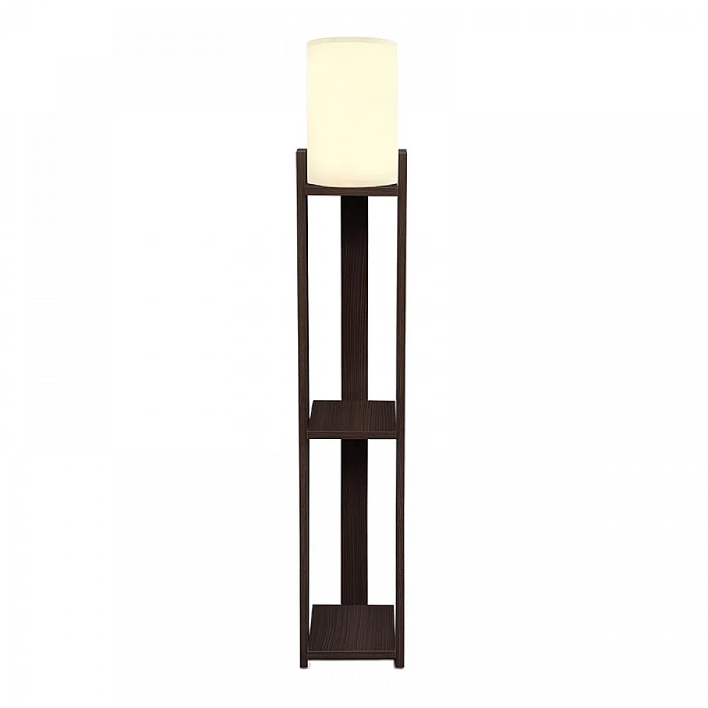 Φωτιστικό δαπέδου Verma I Megapap E27 Mdf/ύφασμα Pvc χρώμα wenge - κρεμ 18,5x18,5x142εκ.