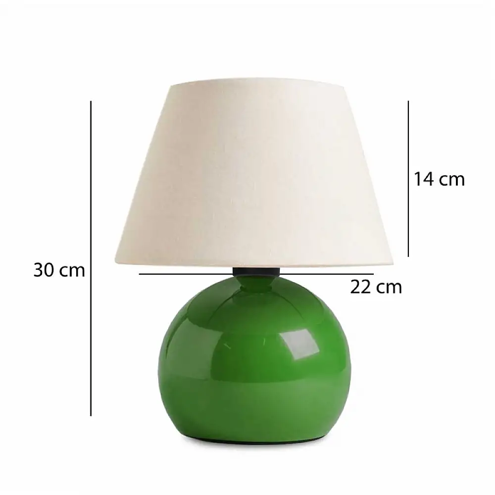 Φωτιστικό επιτραπέζιο Alaska Megapap E27 μεταλλικό - ύφασμα Pvc χρώμα πράσινο - κρεμ Ø22x30εκ. | GP029-0141,3