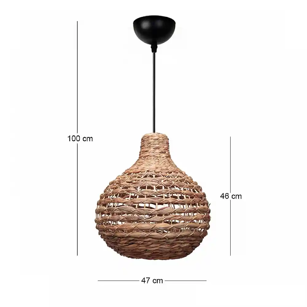 Φωτιστικό οροφής Faya Megapap E27 wicker μονόφωτο χρώμα φυσικό Ø46x100εκ. | GP029-0167,1