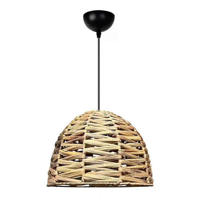 Φωτιστικό οροφής Kimi Megapap E27 wicker μονόφωτο χρώμα φυσικό Ø30x80εκ. | GP029-0171,1
