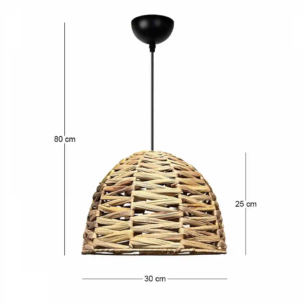 Φωτιστικό οροφής Kimi Megapap E27 wicker μονόφωτο χρώμα φυσικό Ø30x80εκ. | GP029-0171,1