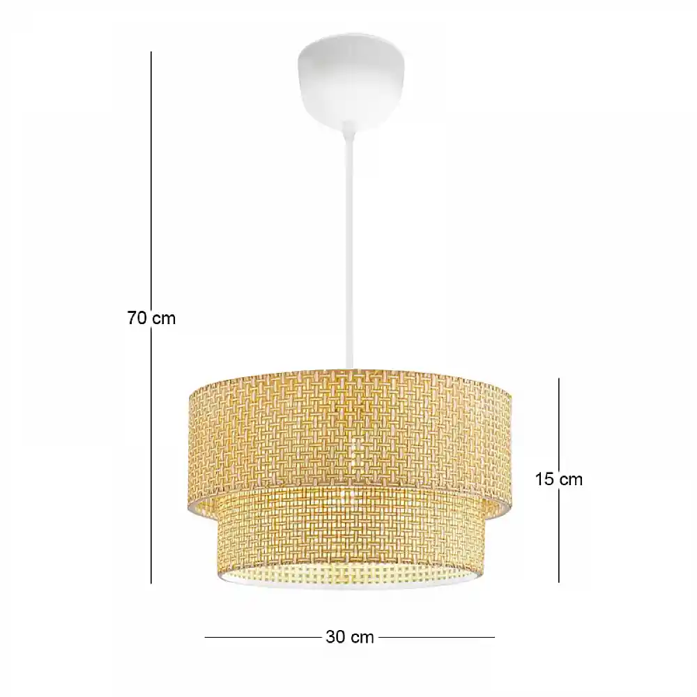 Φωτιστικό οροφής Sora Megapap E27 ύφασμα PVC μονόφωτο χρώμα μπεζ Ø30x70εκ. | GP029-0173,1