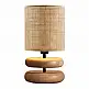 Φωτιστικό επιτραπέζιο Lucia Megapap E14 ξυλινο - pe rattan χρώμα φυσικό Ø15x35εκ. | GP029-0177,1