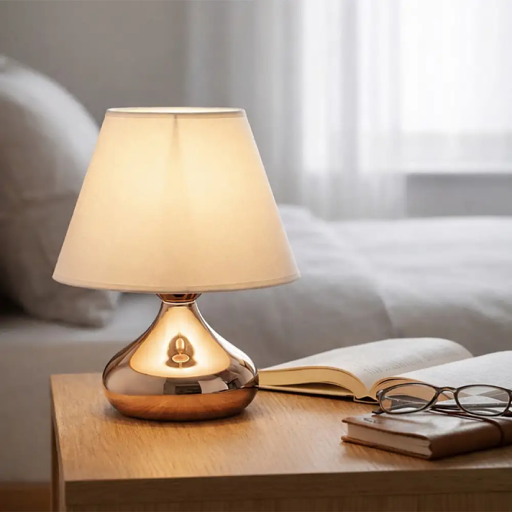 Φωτιστικό επιτραπέζιο Luvia Megapap E27 μεταλλικό - ύφασμα Pvc χρώμα χρυσό - κρεμ Ø22x25εκ. | GP029-0179,1