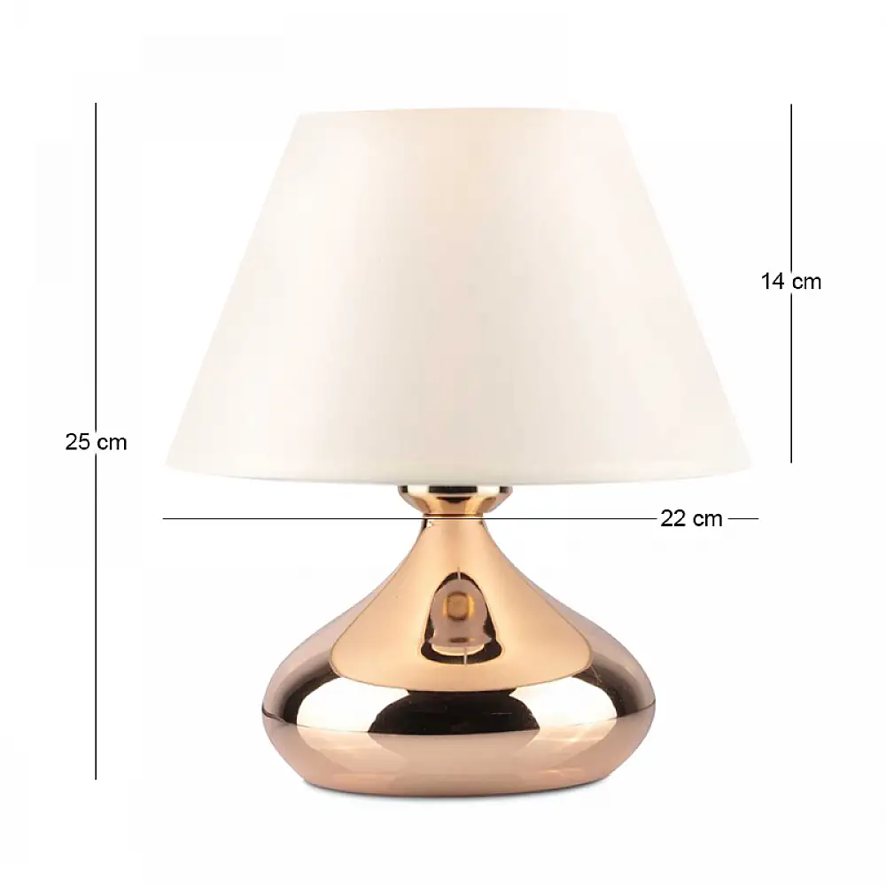 Φωτιστικό επιτραπέζιο Luvia Megapap E27 μεταλλικό - ύφασμα Pvc χρώμα χρυσό - κρεμ Ø22x25εκ. | GP029-0179,1