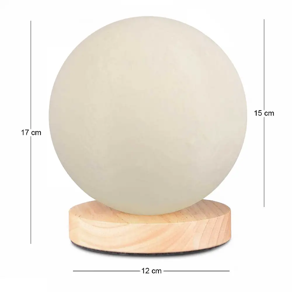 Φωτιστικό επιτραπέζιο Lumo Megapap E14 ξύλινο - Pvc χρώμα φυσικό - κρεμ Ø12x17εκ. | GP029-0180,1