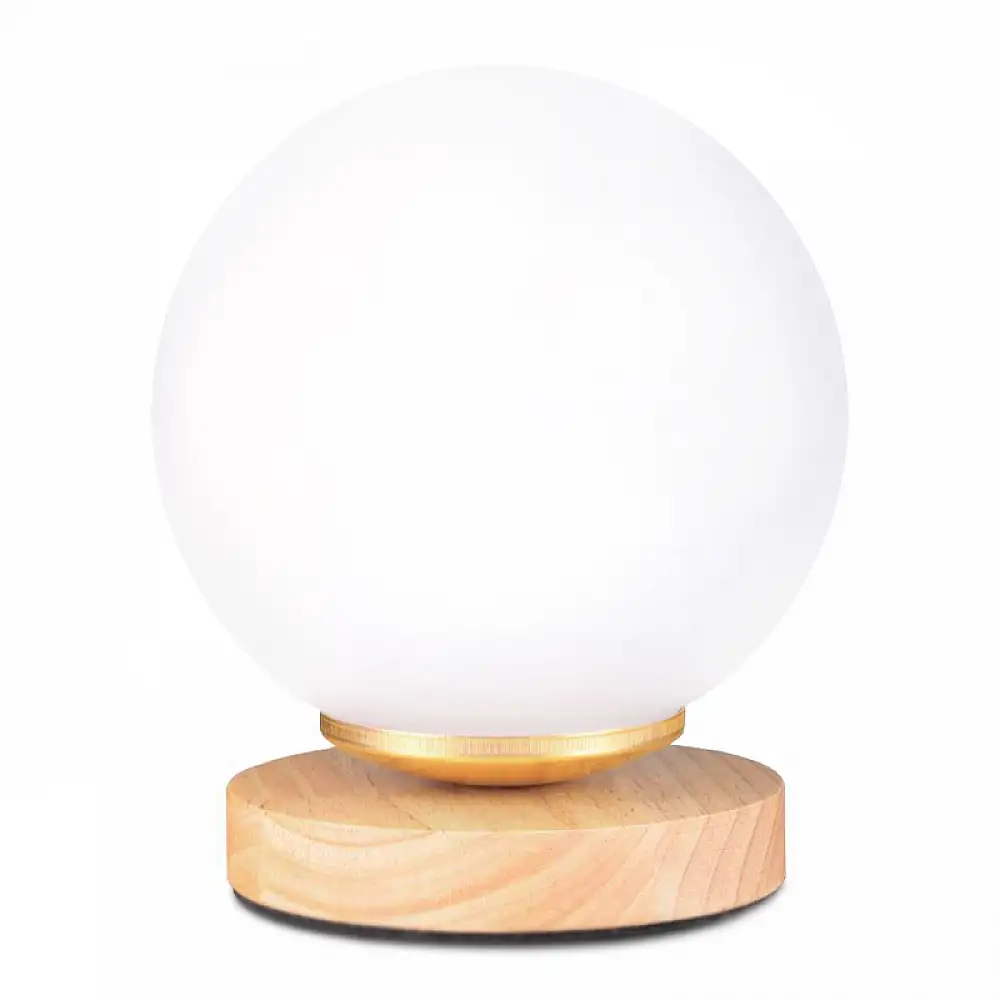 Φωτιστικό επιτραπέζιο Luma Megapap E27 ξύλινο -  γυάλινο χρώμα φυσικό - λευκό Ø12x18εκ. | GP029-0181,1