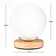 Φωτιστικό επιτραπέζιο Luma Megapap E27 ξύλινο -  γυάλινο χρώμα φυσικό - λευκό Ø12x18εκ. | GP029-0181,1