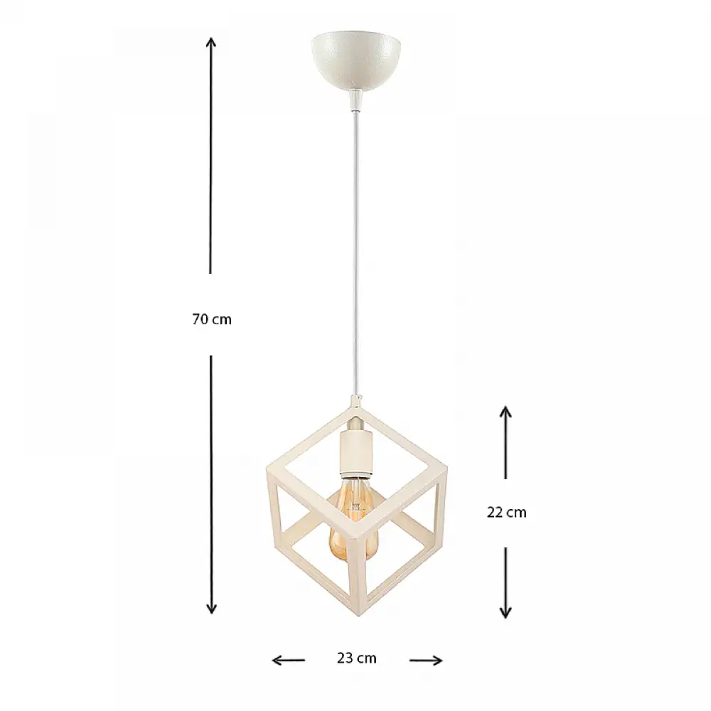 Φωτιστικό οροφής Thora Megapap E27 μεταλλικό μονόφωτο χρώμα λευκό 22x22x70εκ. | GP030-0045,2