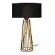 Φωτιστικό επιτραπέζιο Filip Megapap E27 μεταλλικό - υφασμάτινο χρώμα χρυσό - μαύρο 25x25x45εκ. | GP030-0088,2