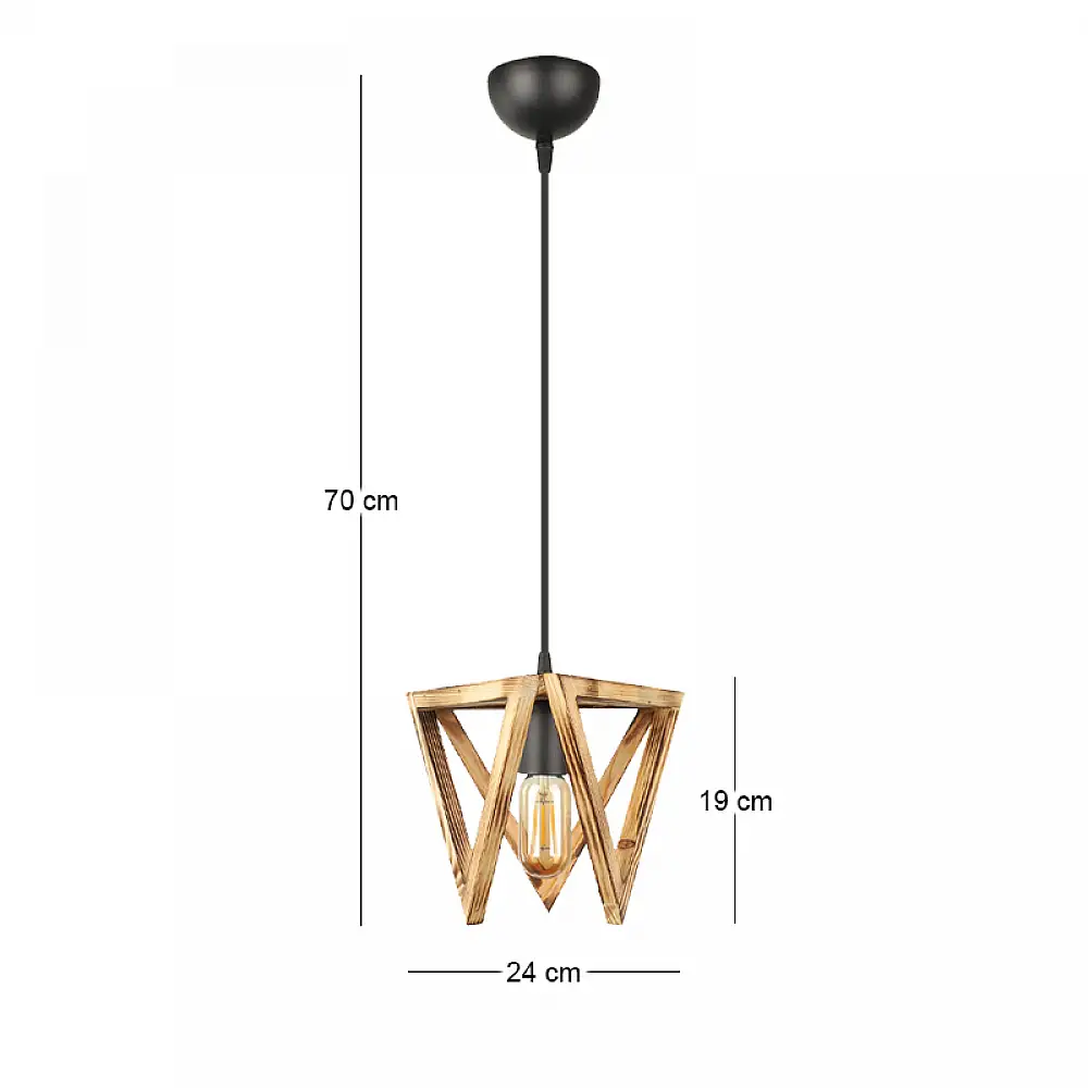 Φωτιστικό οροφής Nexo Megapap E27 ξύλινο μονόφωτο χρώμα φυσικό 24x21x70εκ. | GP030-0155,1