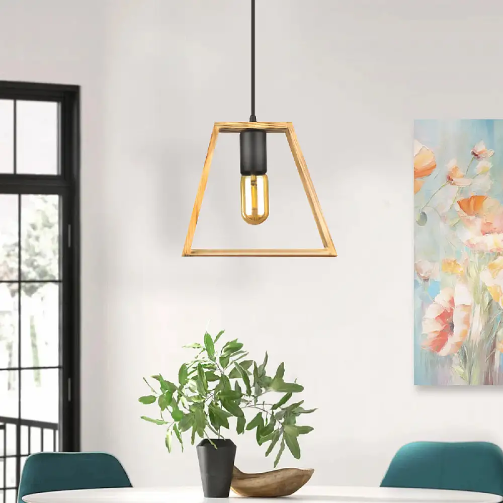 Φωτιστικό οροφής Tekli Megapap E27 ξύλινο μονόφωτο χρώμα φυσικό 23x3x70εκ. | GP030-0156,1