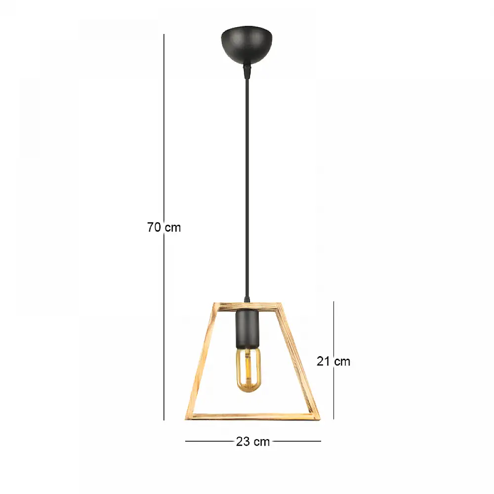 Φωτιστικό οροφής Tekli Megapap E27 ξύλινο μονόφωτο χρώμα φυσικό 23x3x70εκ. | GP030-0156,1