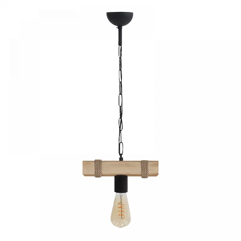 Φωτιστικό οροφής Vero Megapap E27 ξύλινο μονόφωτο χρώμα φυσικό 25x8x65εκ. | GP030-0164,1