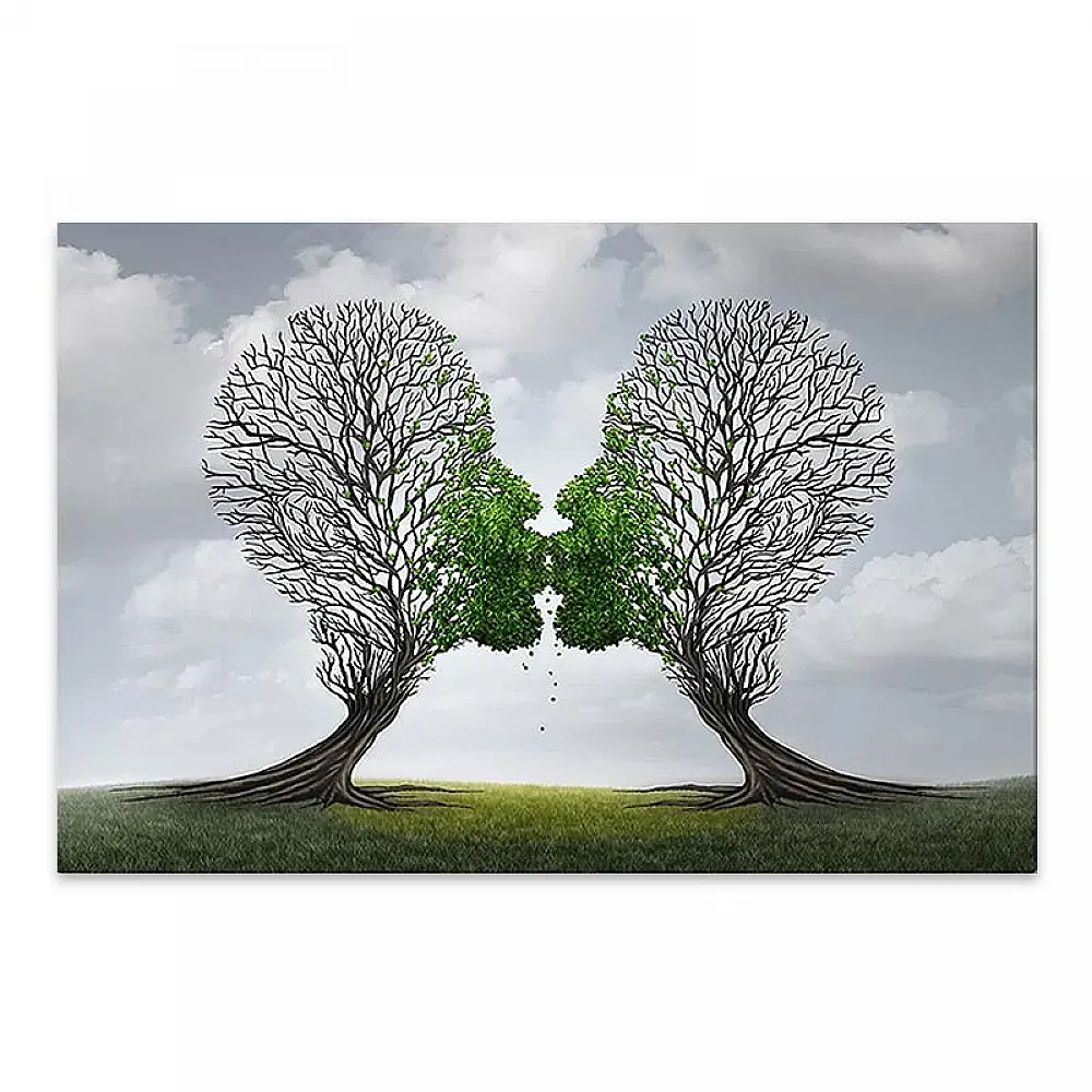 Πίνακας σε καμβά "Trees Growing With Love" Megapap ψηφιακής εκτύπωσης 75x50x3εκ. - GP033-0078