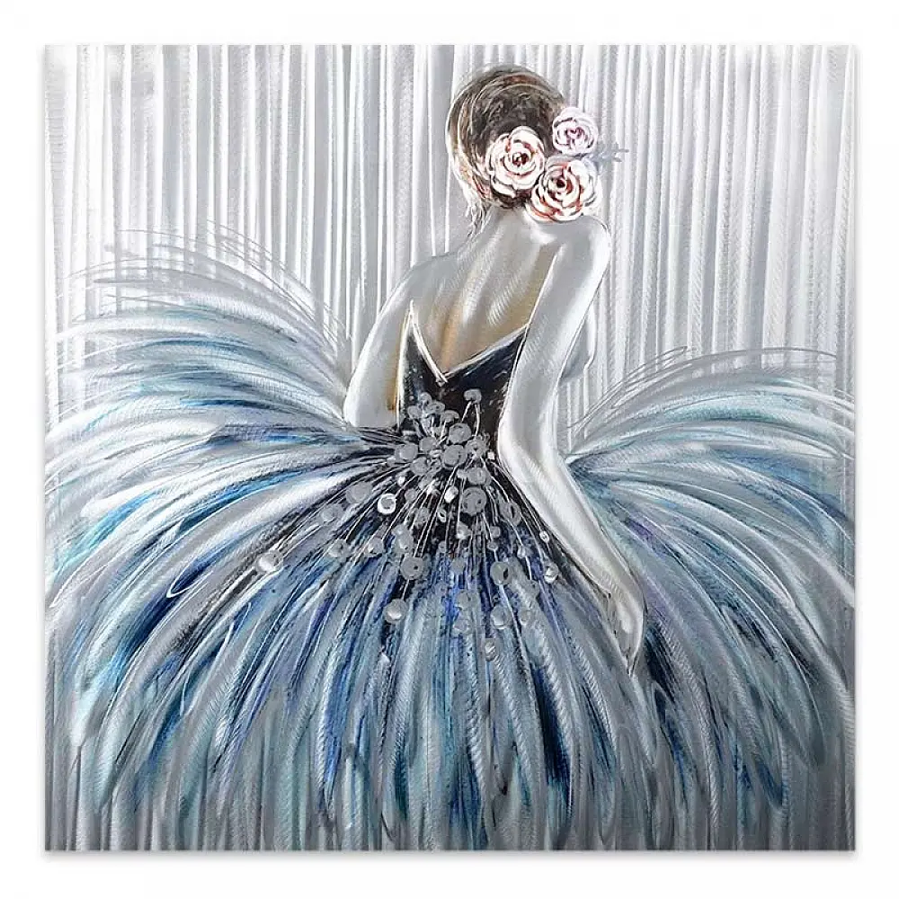 Πίνακας σε καμβά "Girl In Pearl Dress" Megapap ψηφιακής εκτύπωσης 90x90x3εκ. - GP033-0094
