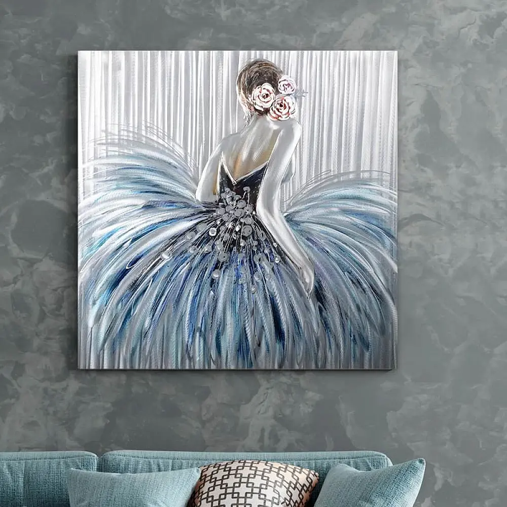 Πίνακας σε καμβά "Girl In Pearl Dress" Megapap ψηφιακής εκτύπωσης 90x90x3εκ. - GP033-0094