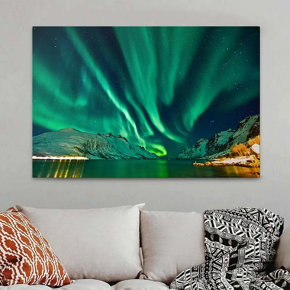 Πίνακας σε καμβά "Aurora Borealis" Megapap ψηφιακής εκτύπωσης 100x70x3εκ. - GP033-0114
