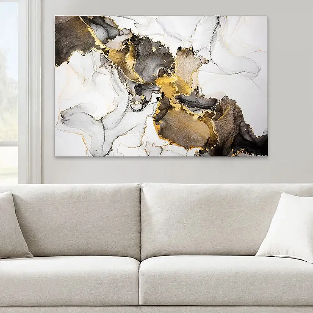 Πίνακας σε καμβά "Abstract Golden Dream" Megapap ψηφιακής εκτύπωσης 100x70x3εκ. | GP033-0131