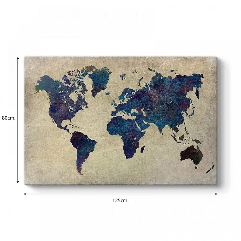 Πίνακας σε καμβά "World Map" Megapap ψηφιακής εκτύπωσης 125x80x3εκ. Πίνακας σε καμβά "World Map" Megapap ψηφιακής εκτύπωσης 125x80x3εκ.