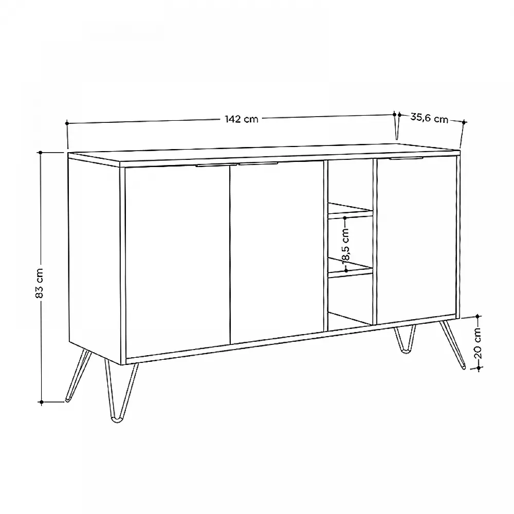 Μπουφές Clara Megapap χρώμα ανοιχτό καρυδί 142x35,6x83εκ. - GP037-0004,8 Μπουφές Clara Megapap χρώμα ανοιχτό καρυδί 142x35,6x83εκ. - GP037-0004,8
