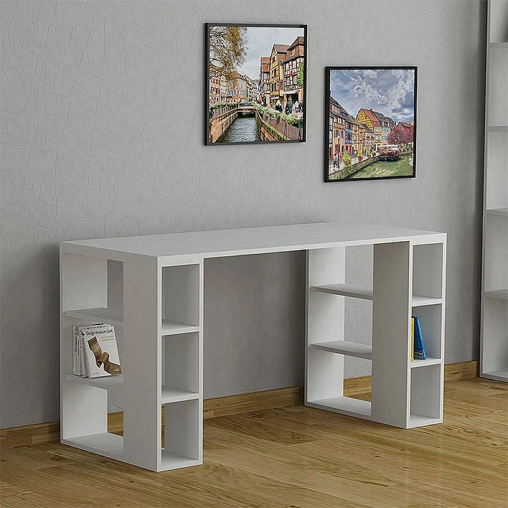 Γραφείο εργασίας Colmar Megapap χρώμα λευκό 140x60x75εκ