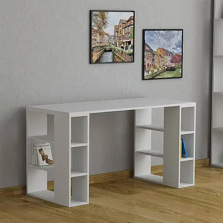 Γραφείο εργασίας Colmar Megapap χρώμα λευκό 140x60x75εκ | GP037-0005,3