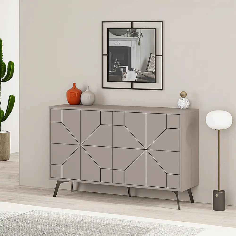 Μπουφές Dune Megapap χρώμα ανοιχτή μόκα 123x35x77,4εκ. | GP037-0008,5