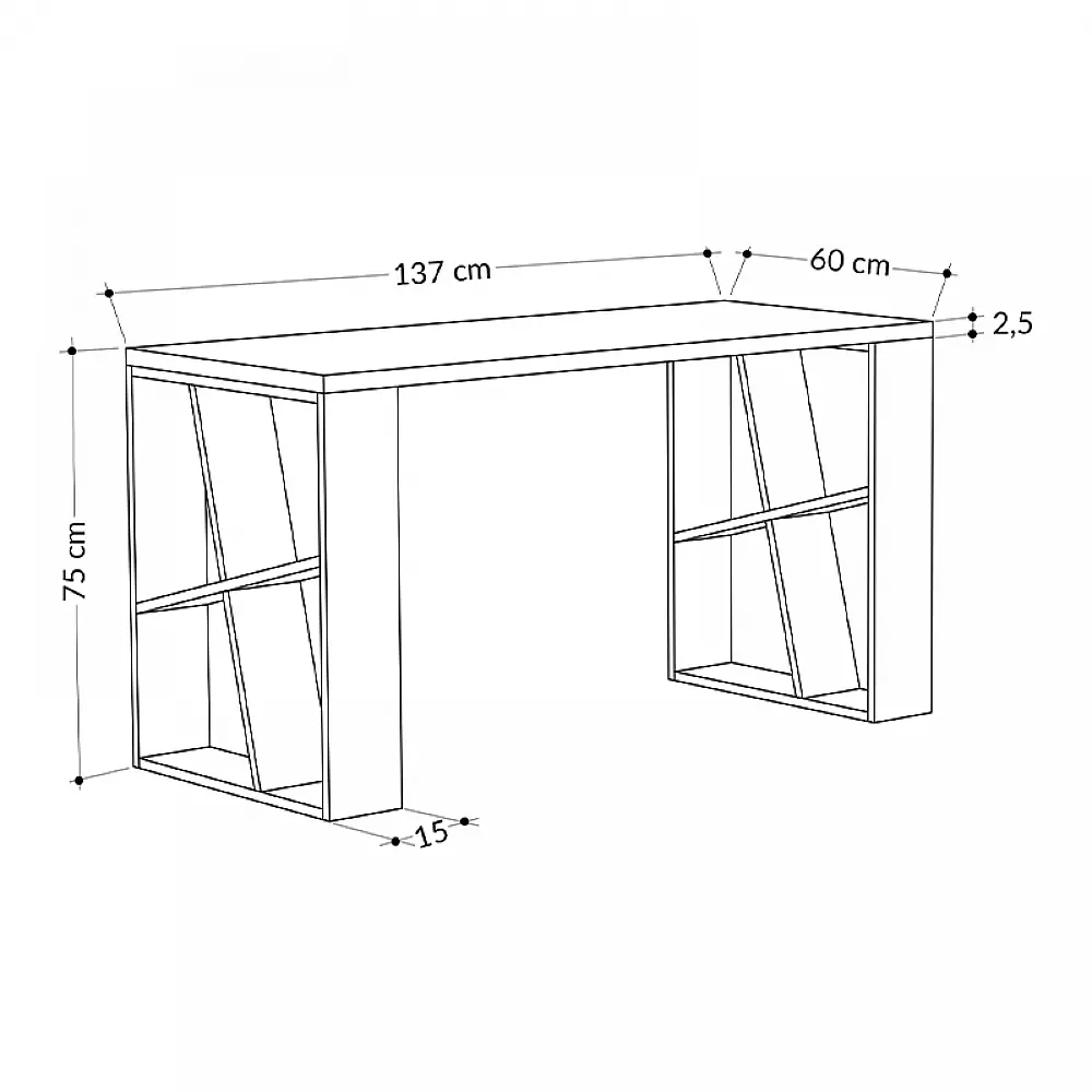 Γραφείο εργασίας Honey Megapap χρώμα λευκό - ανθρακί 137x60x75εκ Γραφείο εργασίας Honey Megapap χρώμα λευκό - ανθρακί 137x60x75εκ