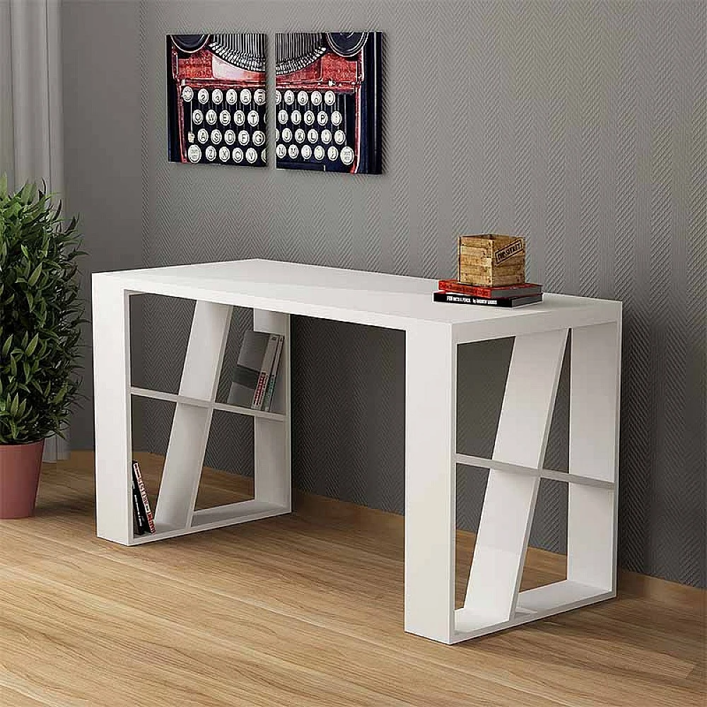 Γραφείο εργασίας Honey Megapap χρώμα λευκό 137x60x75εκ