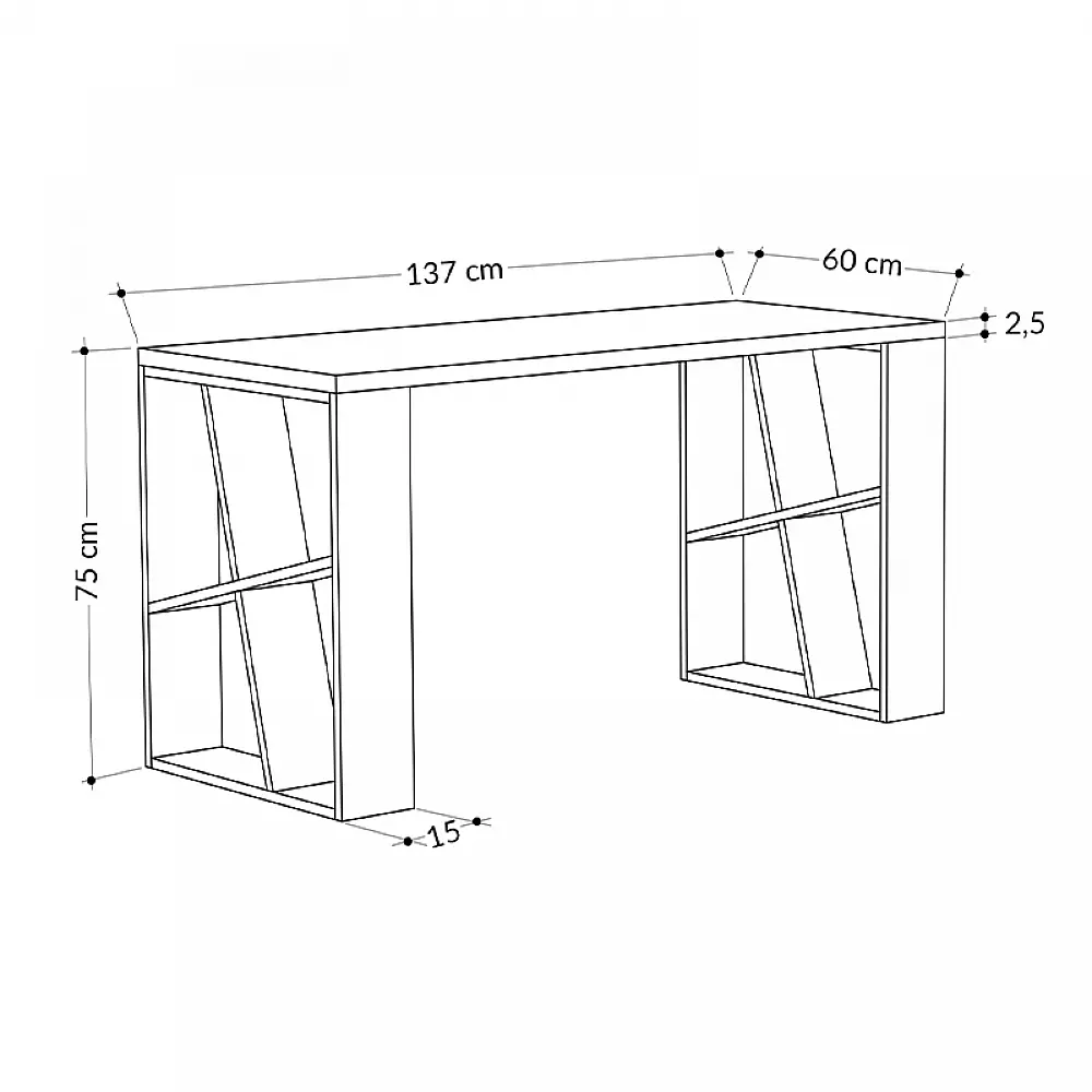 Γραφείο εργασίας Honey Megapap χρώμα λευκό 137x60x75εκ Γραφείο εργασίας Honey Megapap χρώμα λευκό 137x60x75εκ