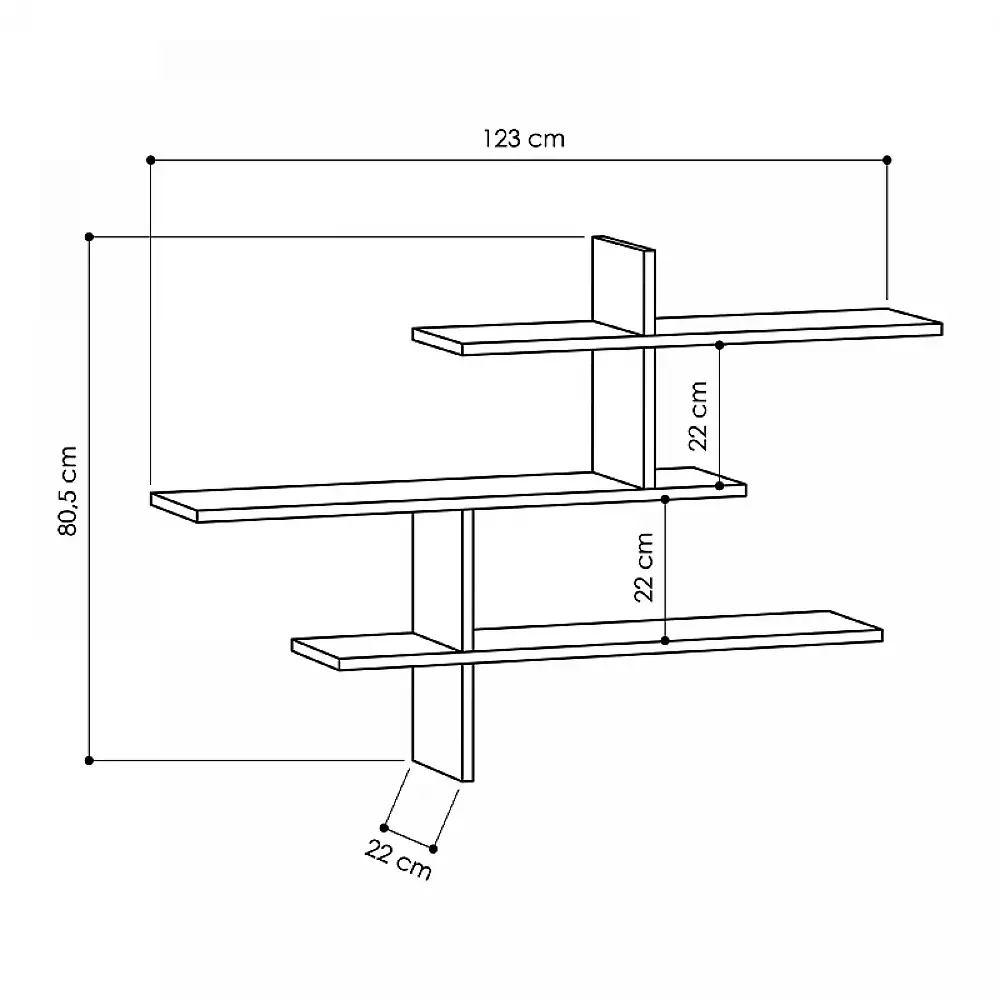 Ραφιέρα τοίχου Leo Megapap χρώμα sapphire oak 123x22x80εκ. | GP037-0025,2