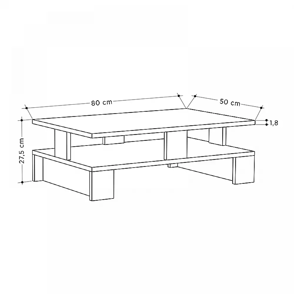 Τραπεζάκι σαλονιού Mansu Megapap χρώμα sapphire oak 80x50x27εκ. | GP037-0030,1