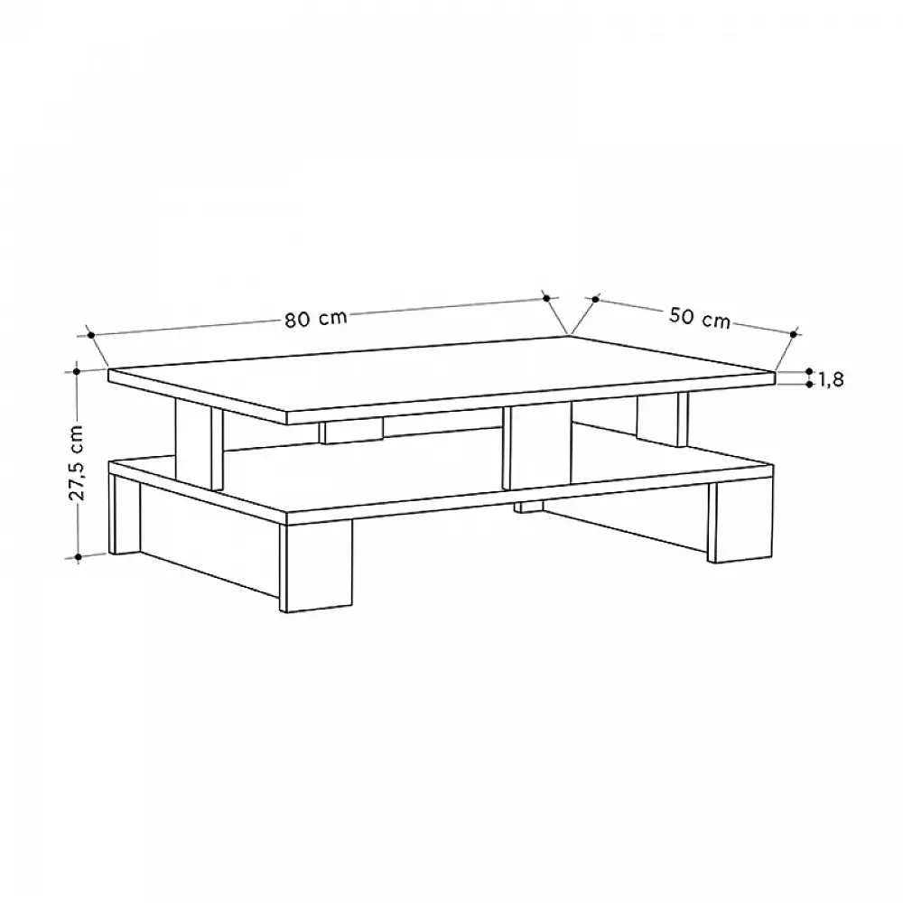 Τραπεζάκι σαλονιού Mansu Megapap χρώμα sapphire oak 80x50x27εκ. | GP037-0030,1