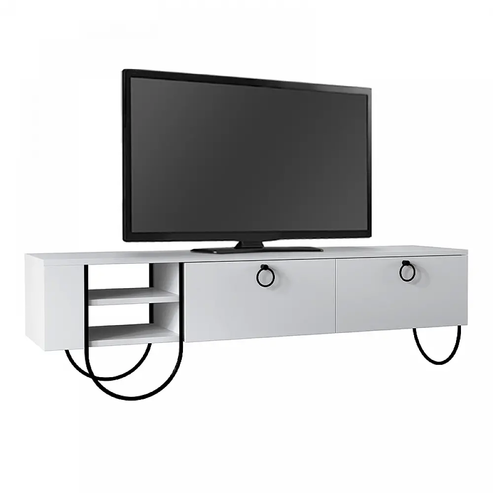 Έπιπλο τηλεόρασης Norfolk Megapap χρώμα λευκό 151x35x43εκ. - GP037-0035,2