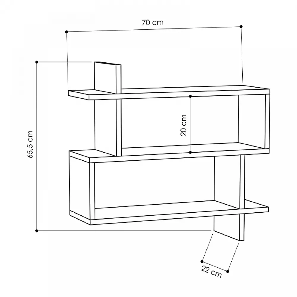 Ραφιέρα τοίχου Paralel Megapap χρώμα λευκό 70x22x65εκ. - GP037-0037,3 Ραφιέρα τοίχου Paralel Megapap χρώμα λευκό 70x22x65εκ. - GP037-0037,3