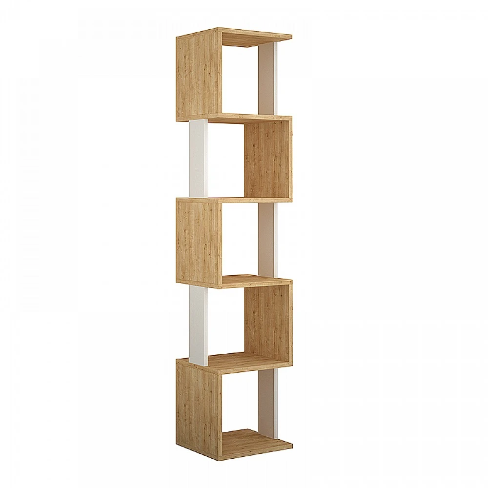Βιβλιοθήκη Piri Megapap χρώμα φυσικό οξιάς/λευκό 35x30x161εκ.