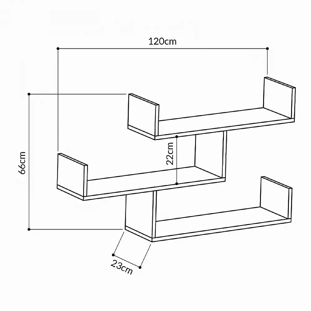 Ραφιέρα τοίχου Tibet Megapap χρώμα φυσικό οξιάς 119x22x66εκ. - GP037-0042,1