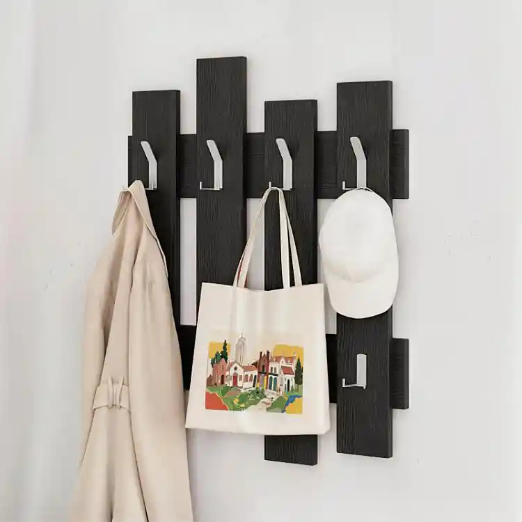 Κρεμάστρα τοίχου Wave Megapap χρώμα black wood 64x4x81εκ. | GP037-0044,5