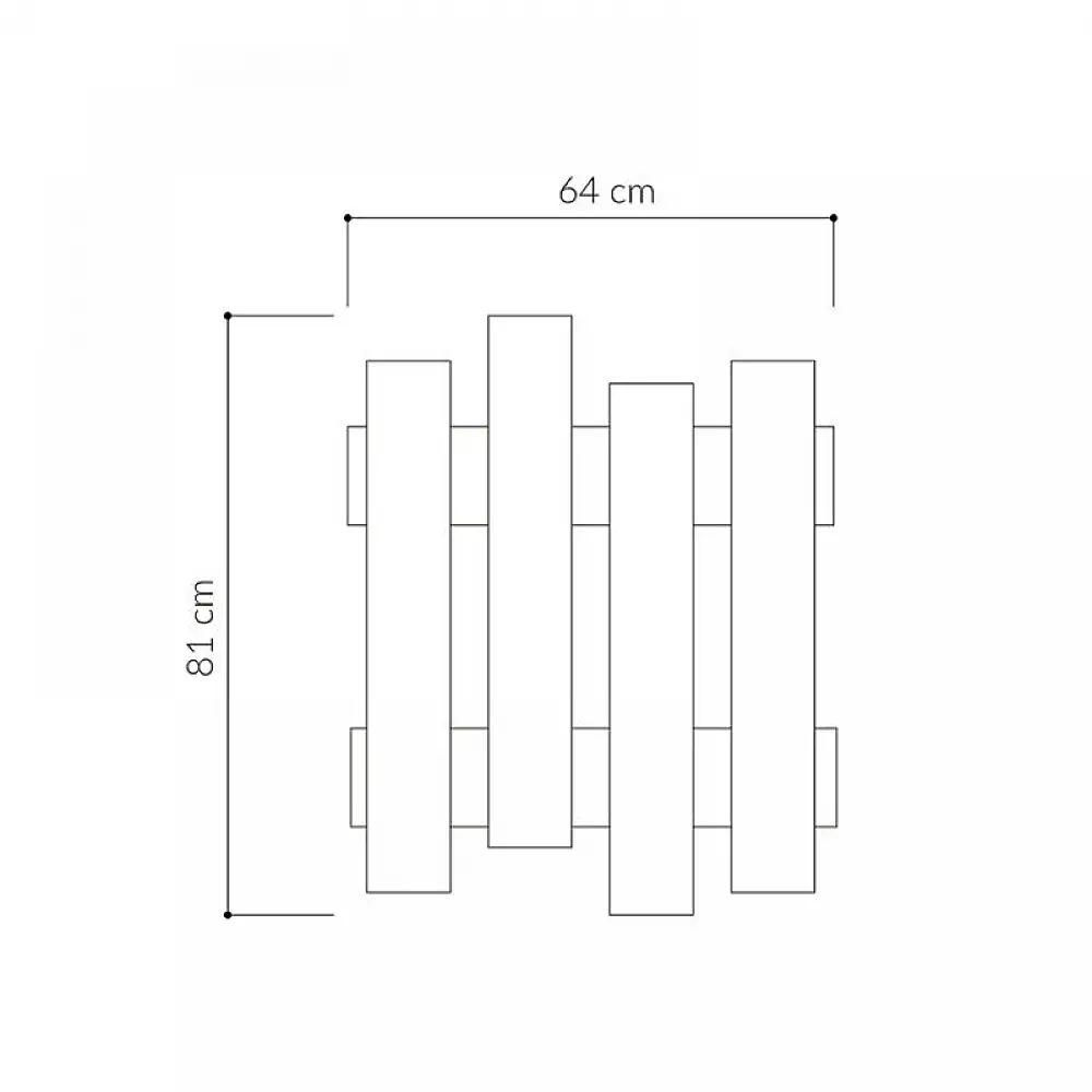 Κρεμάστρα τοίχου Wave Megapap χρώμα black wood 64x4x81εκ. - GP037-0044,5