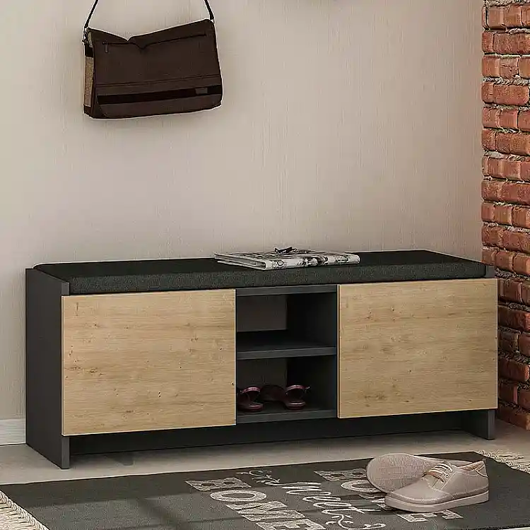 Παπουτσοθήκη Zulla Megapap χρώμα ανθρακί - sapphire oak 110x37x43εκ. | GP037-0045,3