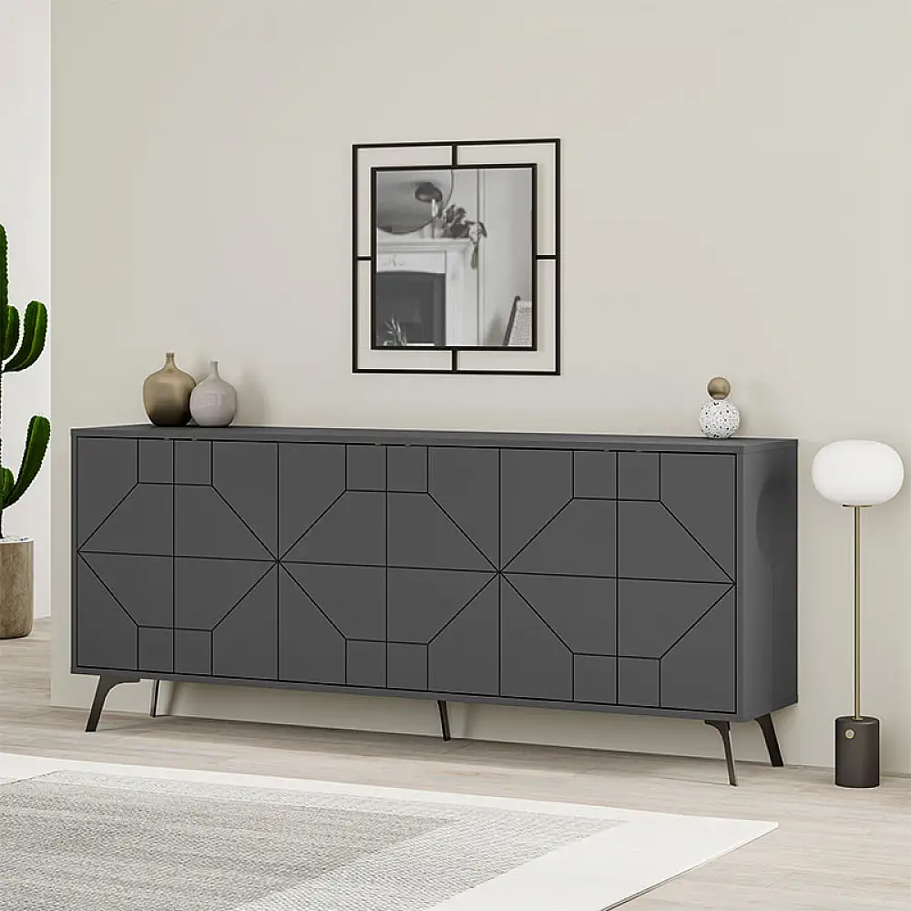 Μπουφές Dune Megapap χρώμα ανθρακί 184x35x77,4εκ. | GP037-0068,2