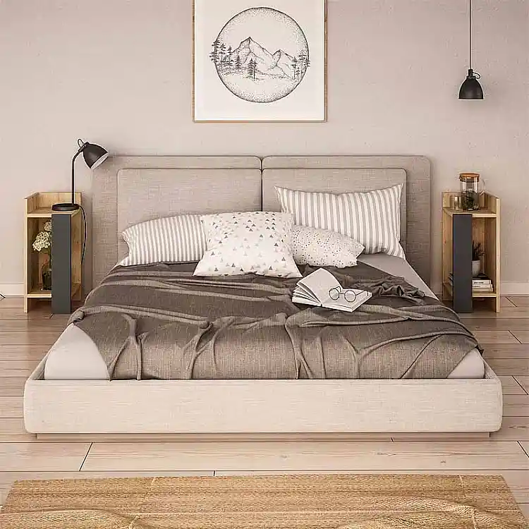 Κομοδίνο Elos Megapap σετ 2 τεμαχίων χρώμα sapphire oak - ανθρακί 25x27x60εκ. | GP037-0070,2
