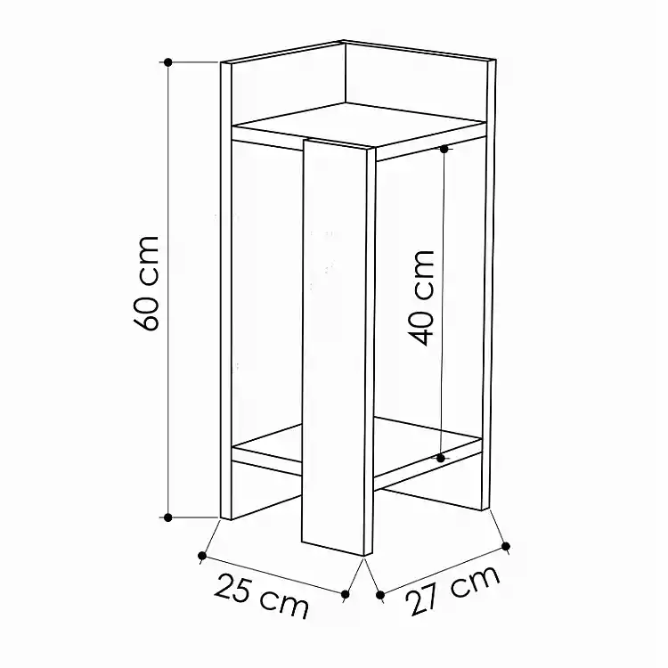 Κομοδίνο Elos Megapap σετ 2 τεμαχίων χρώμα sapphire oak - ανθρακί 25x27x60εκ. | GP037-0070,2