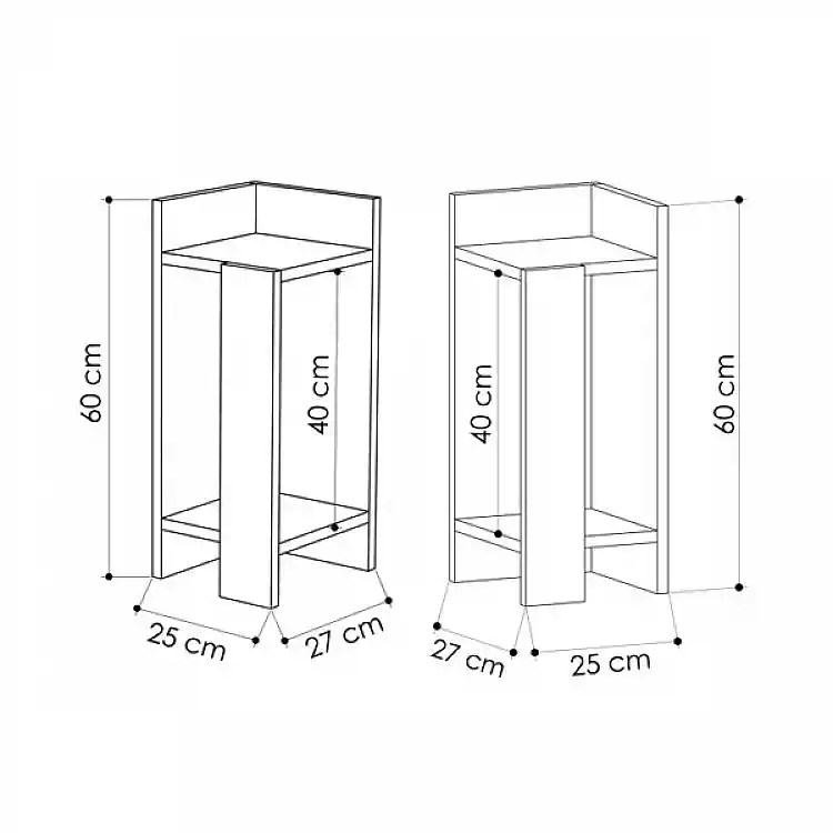Κομοδίνο Elos Megapap σετ 2 τεμαχίων χρώμα sapphire oak - ανθρακί 25x27x60εκ. | GP037-0070,2