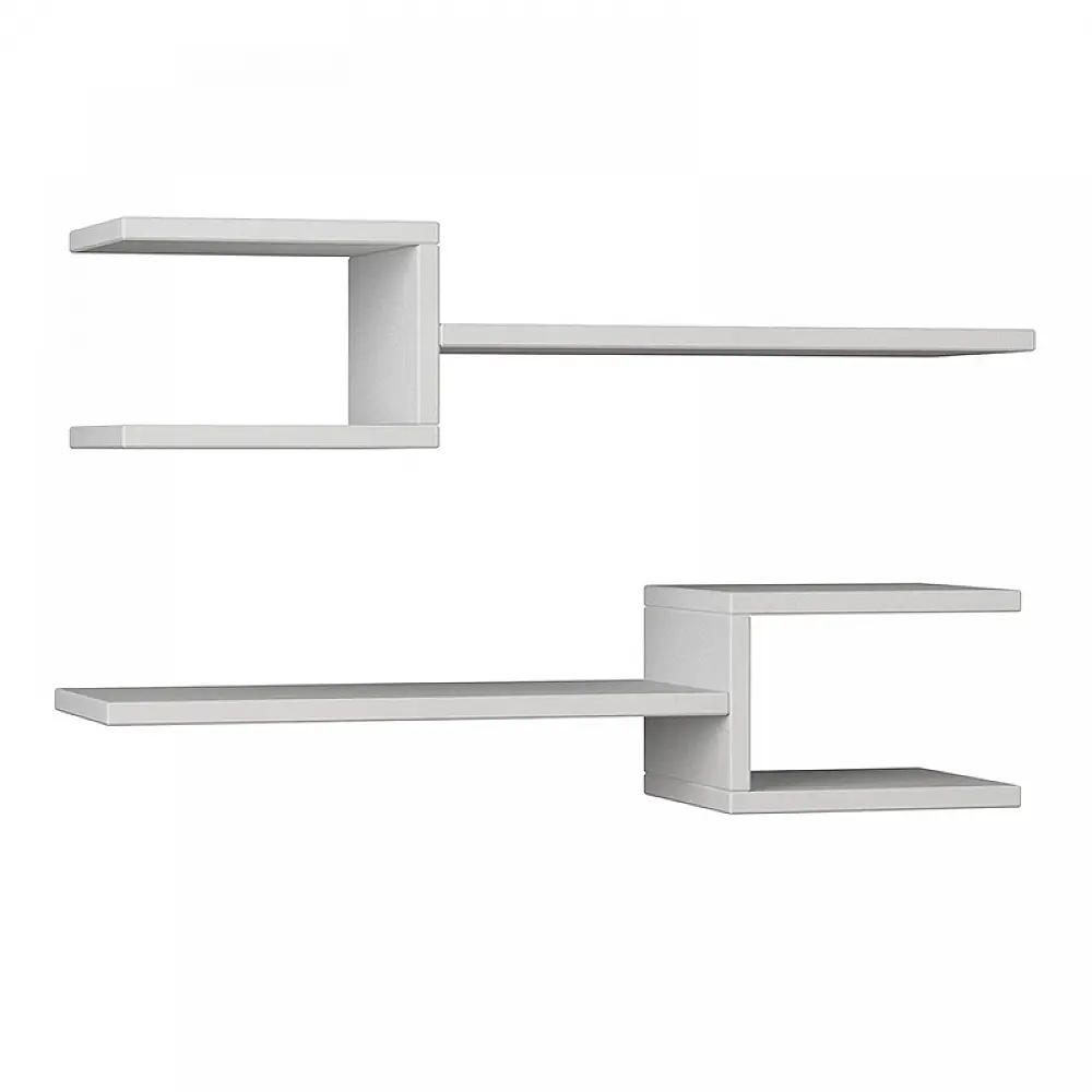 Ραφιέρα τοίχου Fork Megapap 2 τεμαχίων χρώμα λευκό 75x19,5x18εκ. - GP037-0076,3