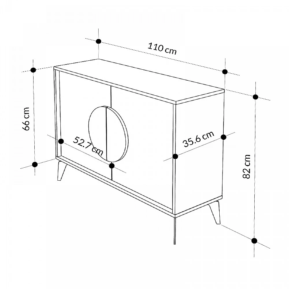 Μπουφές Gora Megapap χρώμα ανοιχτό καρυδί 110x35,6x82εκ. Μπουφές Gora Megapap χρώμα ανοιχτό καρυδί 110x35,6x82εκ.