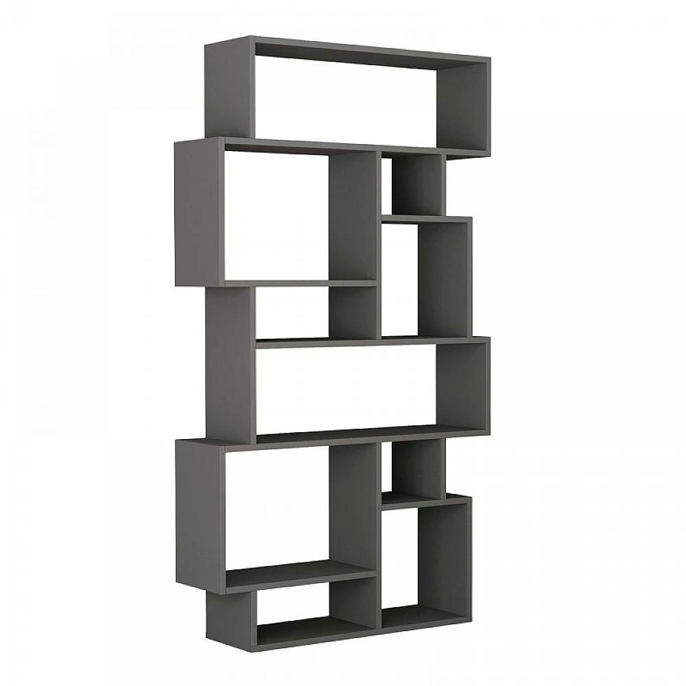 Βιβλιοθήκη Karmato Megapap χρώμα ανθρακί 96x25,5x168,5εκ.