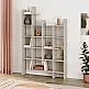 Βιβλιοθήκη Manco Megapap χρώμα sandstone 122x25,5x188εκ. | GP037-0102,5