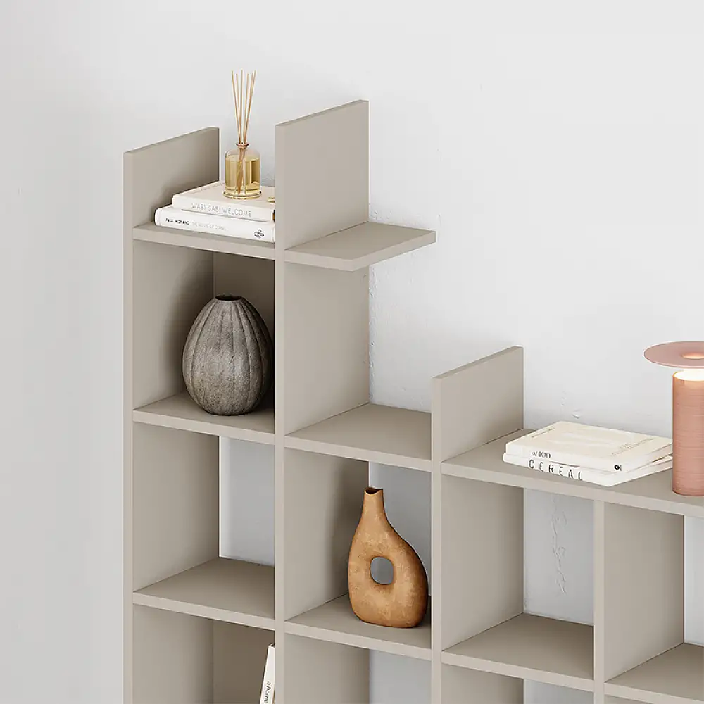 Βιβλιοθήκη Manco Megapap χρώμα sandstone 122x25,5x188εκ. | GP037-0102,5